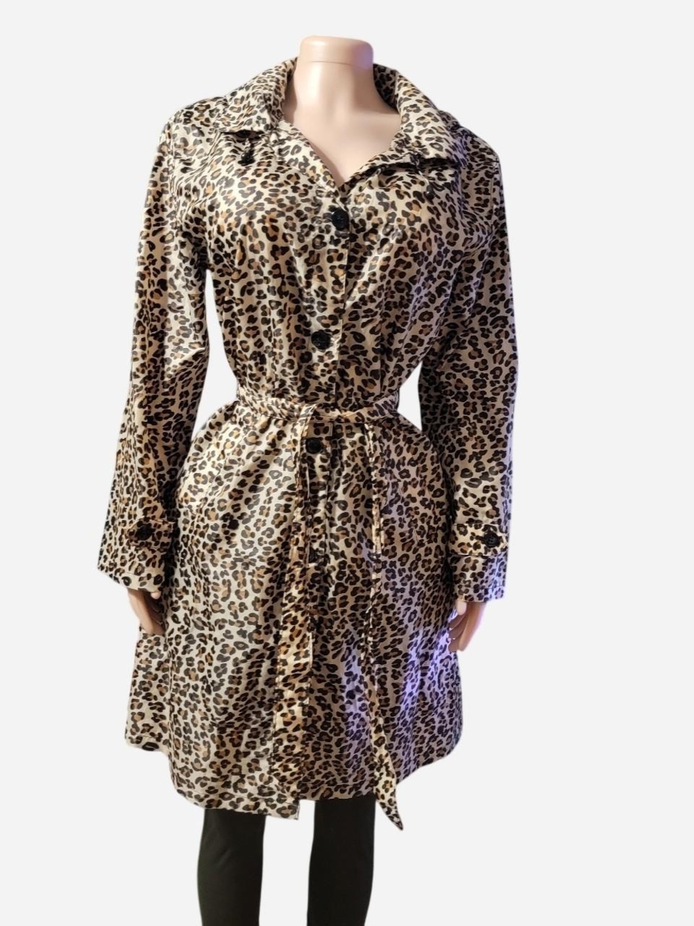 Leopard Print Button-Front Lightweight Cardigan Sweater